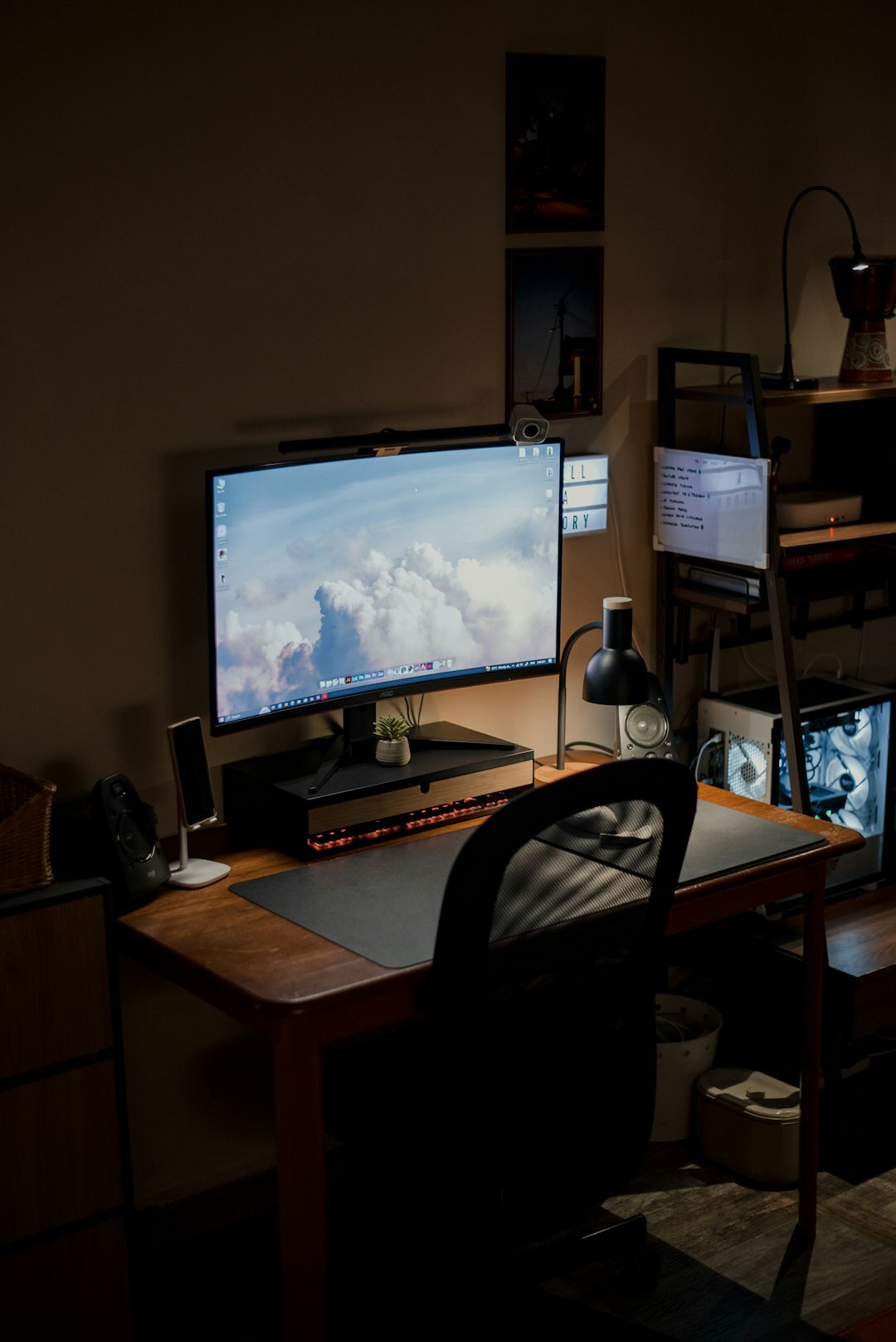 mystery author desk setup